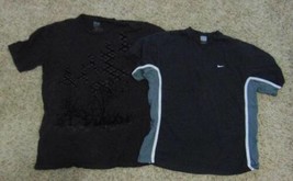 Mens Shirts Nike Black Gray V-Neck &amp; Apt 9 Purple Short Sleeve Tee-size L - £6.33 GBP