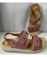 Revitalign Sandals Womens 9 Pink Strappy Leather Suede Sling Back Adjust... - €21,36 EUR