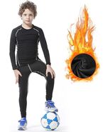 Muzikin Kids Thermal Underwear Set Fleece-Lined Compression Shirt &amp; Legg... - $211.24 MXN