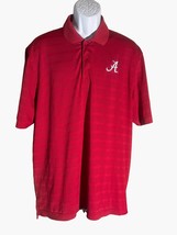 Alabama Crimson Tide Football Short Sleeve Button Down Polo Shirt Red Large - $185.67 MXN