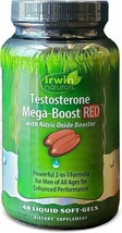 Irwin Naturals Testosterone Mega Boost RED, 68 Liquid Soft Gels - £25.58 GBP