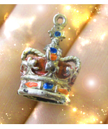 Haunted  ANTIQUE NECKLACE ALL ROYAL CROWNS OF GOLD GOLDEN ROYAL COLLECT ... - $404.77