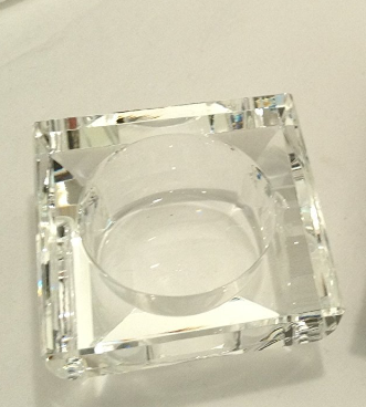 OLEG CASSINI CRYSTAL VOTIVE CANDLE HOLDER MADE IN PRC 2-1/2 x 2-1/2" x 1-1 NEW. - $39.75