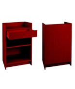 Well Top Melamine Wood Cash Register Stand with Drawer, Walnut - $272.66 CAD