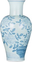 Vase Pheasant Flower Stool Blue White Ceramic Handmade Hand-Crafted - £325.12 GBP