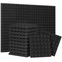 High Density Fire Resistant Black Acoustic Foam Panels - 24 Pack, Easy I... - $89.05