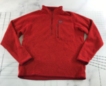 Patagonia Better Sweater Mens Extra Large Heater Red Orange Quarter Zip - £58.14 GBP