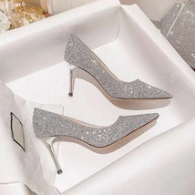 High Heels Women Wedding Shoes Bride Gold Heels Luxury Designer Elegant Party Sa - £22.34 GBP