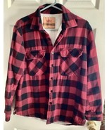 River Rock Heavy/Thick Flannel L/S Red Black Shirt Buttons Sz. M~EXCELLENT  - $28.80