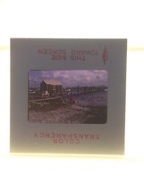 Vintage 1971 Ocean Pier Small Town Tourist Boats Clouds Photograph Color Slide - £11.18 GBP