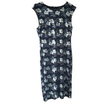 Premise Sleeveless Navy Blue Floral Midi Dress - £10.91 GBP