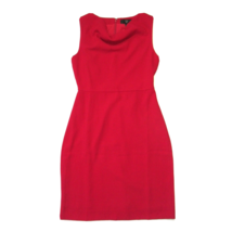 NWT J.Crew Cowl Neck Sheath in Red 365 Wool Crepe Sleeveless Dress 00 $138 - £48.15 GBP