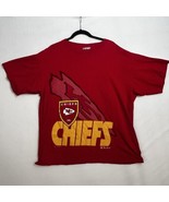 Vintage 1993 Kansas City Chiefs Red Single Stitch T-Shirt The Game Size XL - £29.32 GBP