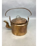 Vintage Antique Heavy Copper Tea Kettle W/ Lid &amp; Foldable Handle-Origina... - €21,50 EUR