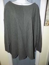 Ava &amp; Viv Gray Ribbed Long Sleeve Shirt Size 2X(20W/22W) Women&#39;s New - £18.32 GBP