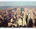 Manhattan Da Empire State Building New York Città Ny Nyc Cromo Cartolina P5 - $3.03