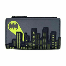 LOUNGEFLY X DC COMICS BATMAN 80TH ANNIVERSARY CITY SIGNAL FLAP WALLET - £31.42 GBP