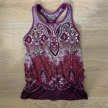 Athleta Tic Tac Toe Purple Paisley Racerback Tank Small EUC - $369.57 MXN