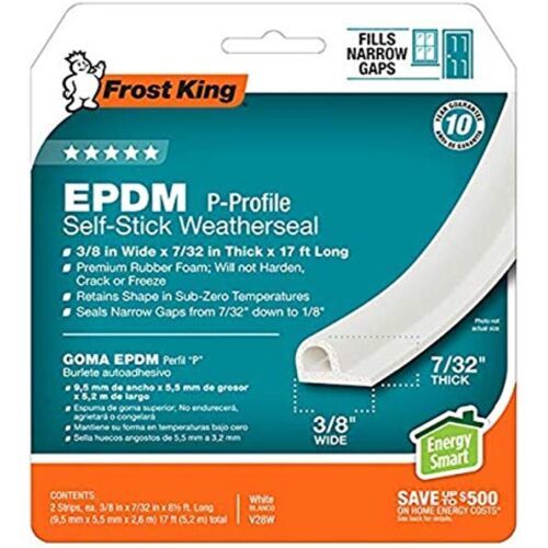 Frost King EPDM Rubber Self-Stick Weatherseal Tape, P-Section, 3/8&quot; W, 7... - $19.91