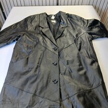 Liz Baker Essentials RN#93677 Women's Black Leather Coat Jacket Size 3X image 10