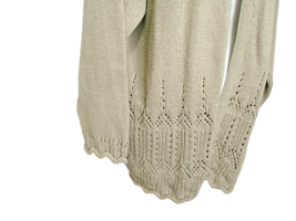 Vintage Ireland Made Aran Crafts Womens Open Cardigan Sweater Beige Knit... - £37.13 GBP