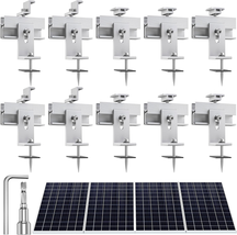 Solar Panel Mounting Brackets Kit 10Pcs Solar Roof Mount Kit for 1-4 Pie... - $108.80