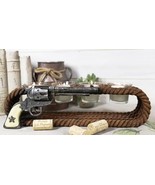 Ebros Western Cowboy Ropes And Revolver Pistol Double Votive Light Candl... - $40.94 CAD