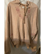 Vintage Havana Stars &amp; Flowers Hooded Sweatshirt - Size Large Zipper Sid... - $36.19 CAD