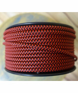 Black/Red 2-Wire Flat Cloth Covered Cord, 18ga, Vintage Style Lamps Nylo... - $1.29