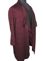 Lane Bryant Women&#39;s Plum Plaid Long Sleeve Sleeve Blazer Plus Size 14-16 - £31.38 GBP