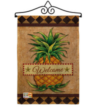 Welcome Pineapple Burlap - Impressions Decorative Metal Wall Hanger Garden Flag  - £27.15 GBP