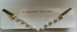 Vintage Gold-tone Faux Pearl Sweater Holder  Pat 2853761 - $18.99