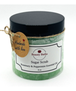 Rosemary Mint Sugar Scrub Exfoliating Body Scrub gift for her handmade s... - $13.01 CAD