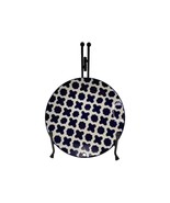 Pier 1 Stoneware Cobalt Blue and White Cross Abstract Shapes 8.5 in - $240.75 MXN
