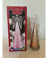 Pretty Lenox Angel of Light 9&quot; Mercury Glass Color Changing Lit Angel Fi... - $26.04 CAD