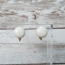 Vintage Clip On Earrings Off White Just Over 0.5&quot; - £10.17 GBP