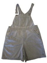 Gloria Vanderbilt Blue Stripe Overalls Womens Size L Denim Shorts Bib Sh... - $53.61 CAD