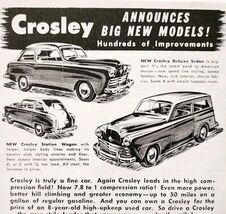 1949 Crosley Station Wagon DeLuxe Sedan Advertisement Vintage Automobili... - €17,28 EUR