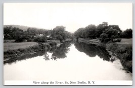 RPPC South New Berlin NY Beautiful View Along The River Real Photo Postcard C38 - £11.77 GBP