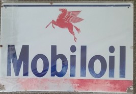 Mobiloil ~ Vacuum Oil Co. ~ Distressed Appearance Metal/Tin Sign ~ 8&quot; x ... - $428.03 MXN