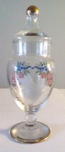 Vintage Viking USA Clear Glass Floral Footed Apothecary Candy Anniversar... - £19.63 GBP