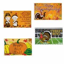 Happy Thanksgiving Flag Set 3x5 Turkey Pumpkin Thanksgiving Fall Turkey Bowl - £12.66 GBP