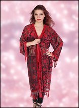 Gorgeous Red Stevie Nick&#39;s Vintage Style Gypsy Velvet Boho Coat - £157.31 GBP