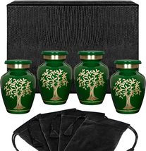 Tree of Life Green Small Keepsake Urns for Human Ash - Set of 4 - £32.74 GBP