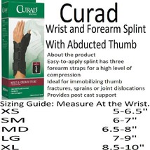 Curad Left X-Large Wrist &amp; Forearm Splint With Abducted Thumb Black - $271.21 MXN