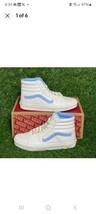 VANS Sk8-Hi Vintage Leather Blanc de Blanc Blue Men&#39;s Size 8.5 Womans 10 New - £47.06 GBP