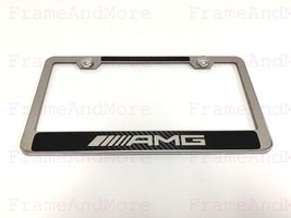 1x ///AMG Carbon Fiber Box Style Stainless Steel Chromed License Plate F... - £10.89 GBP