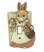 Takahashi Light Switch Cover Momma Bunny Rabbit Pink Flowers Nursery Bab... - £15.49 GBP