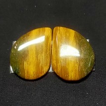 Yellow Tiger Eye Pair Gemstone Cabochon, Fancy Shape Natural Yellow Tige... - $562.41 MXN