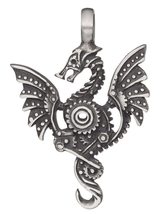 Jewelry Trends Steampunk Dragon Pewter Pendant Necklace 18&quot; - £30.66 GBP